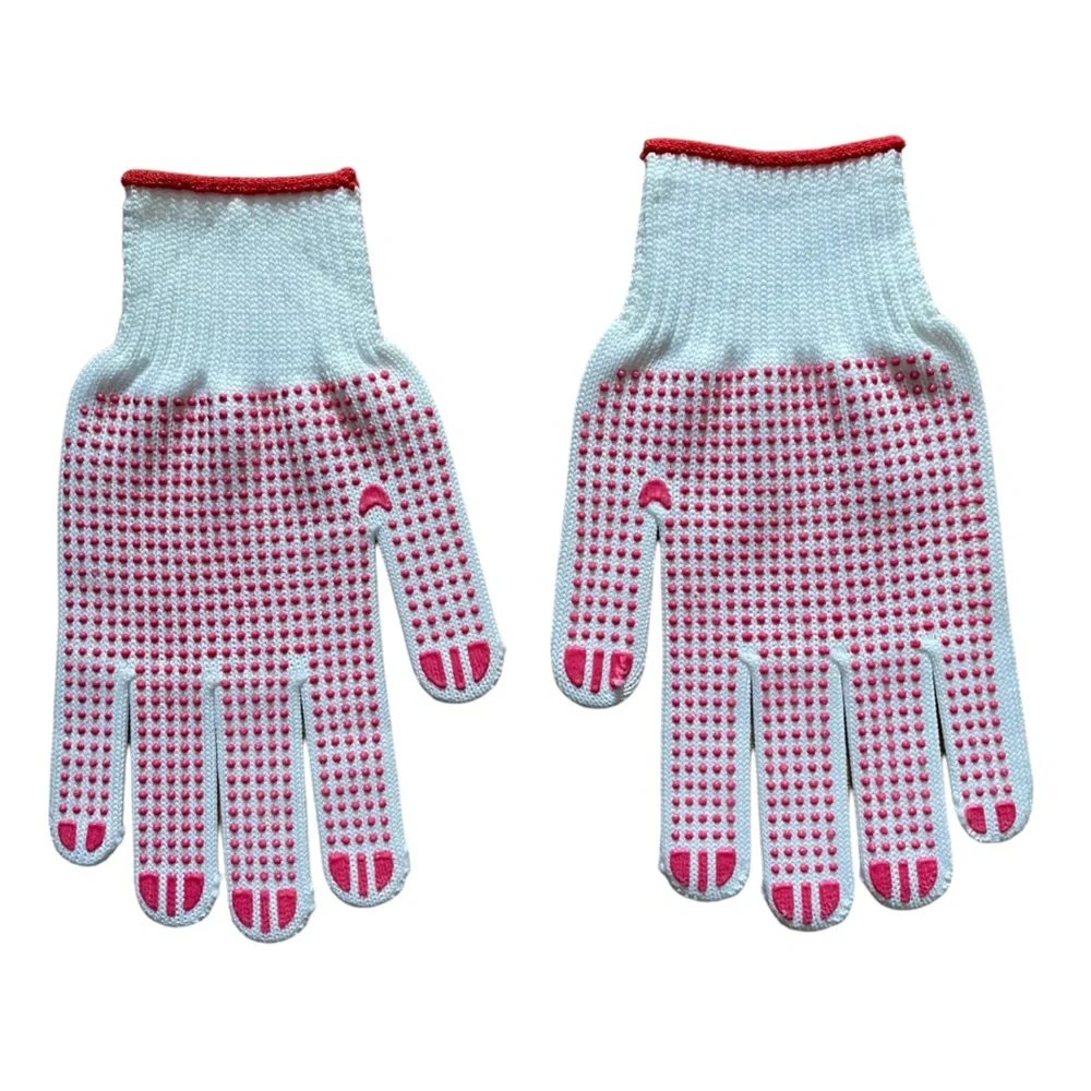 Unisex Gloves with Grip for Golf Gardening Work Running Reddish Pink White